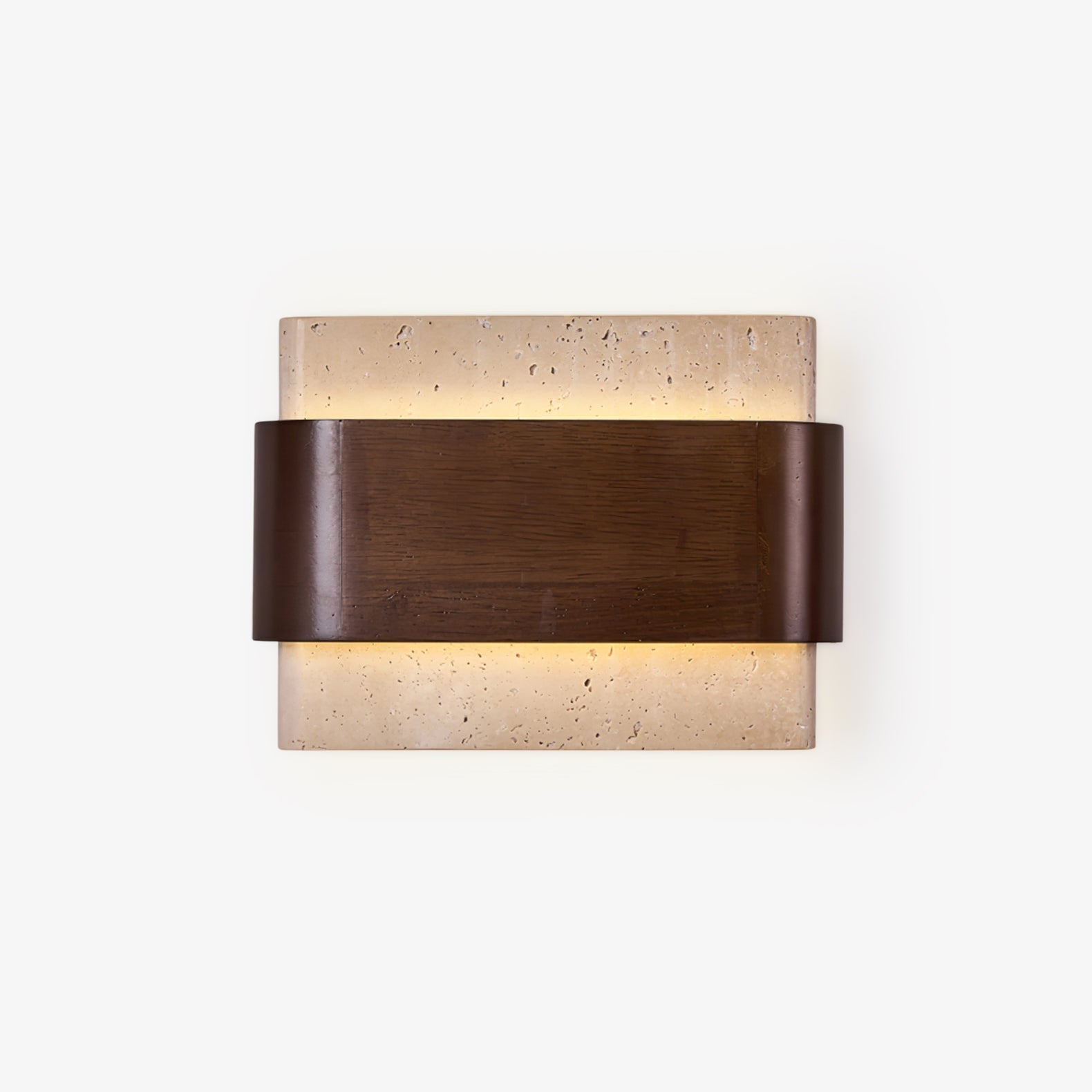 Idyia - Travertine and Walnut Wall Sconce
