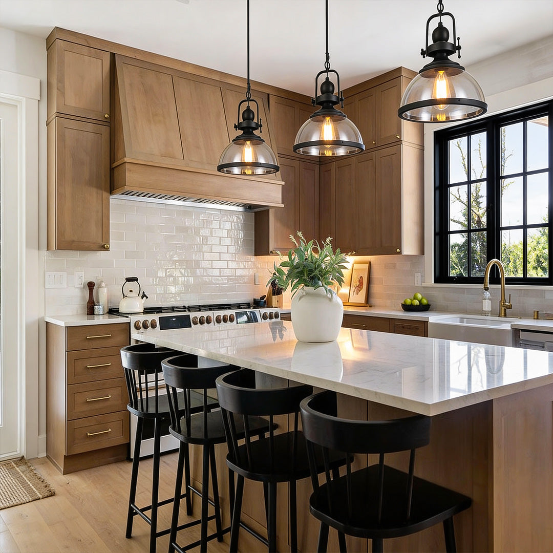 Iris - Clear Glass Dome Pendant Light