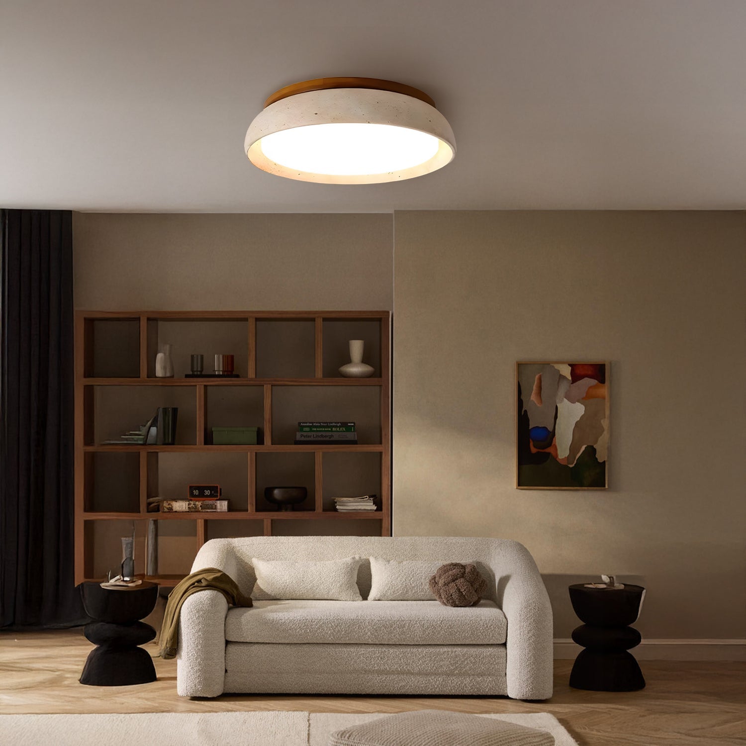Kalypso - Travertine Flush Mount Ceiling Light