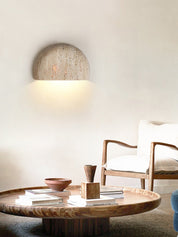 Peitho - Travertine Bowl Wall Light