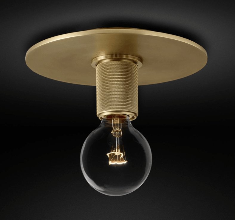 Lysidike - Brass and Clear Glass Flush Light