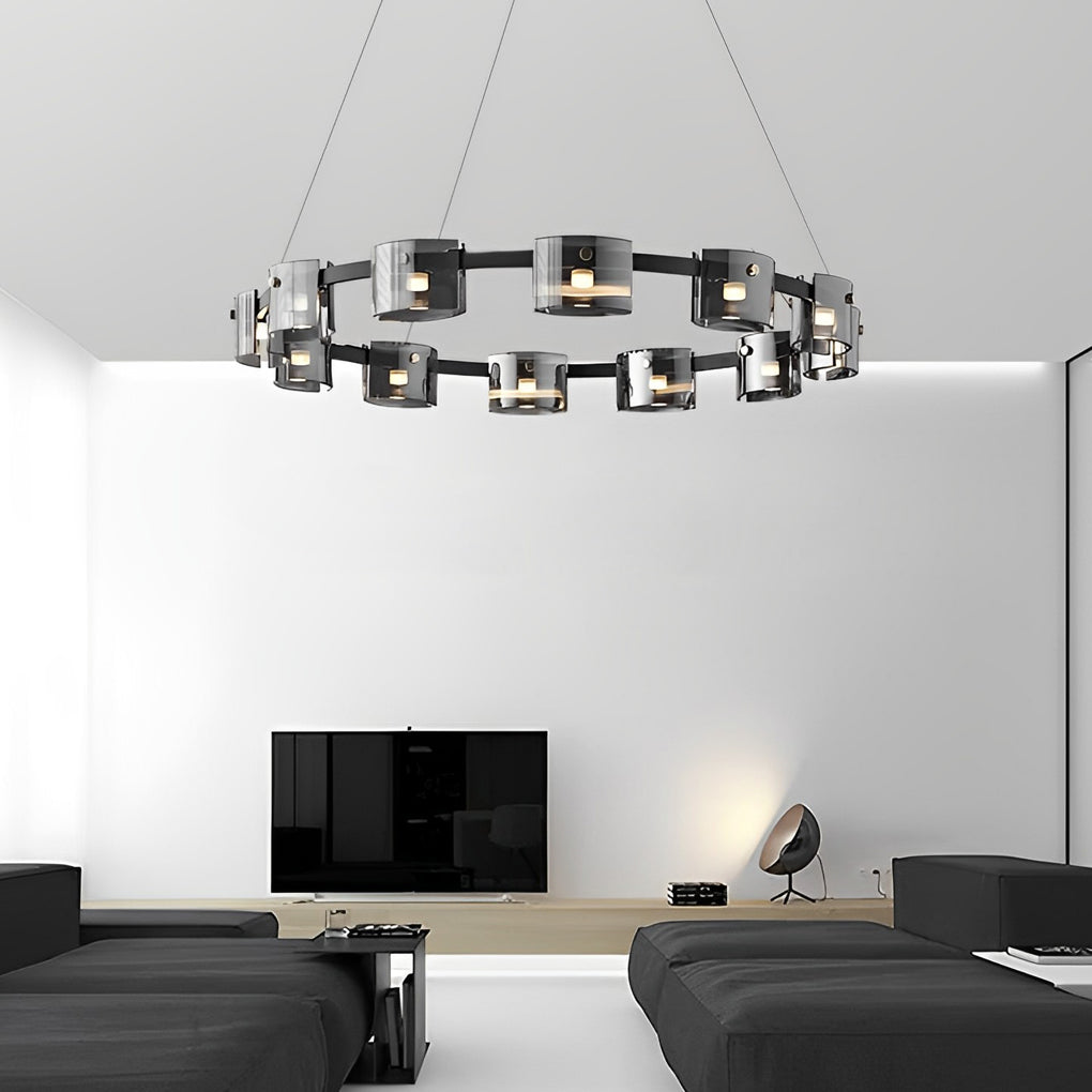Diokles - Circle Glass Dimmable Chandelier