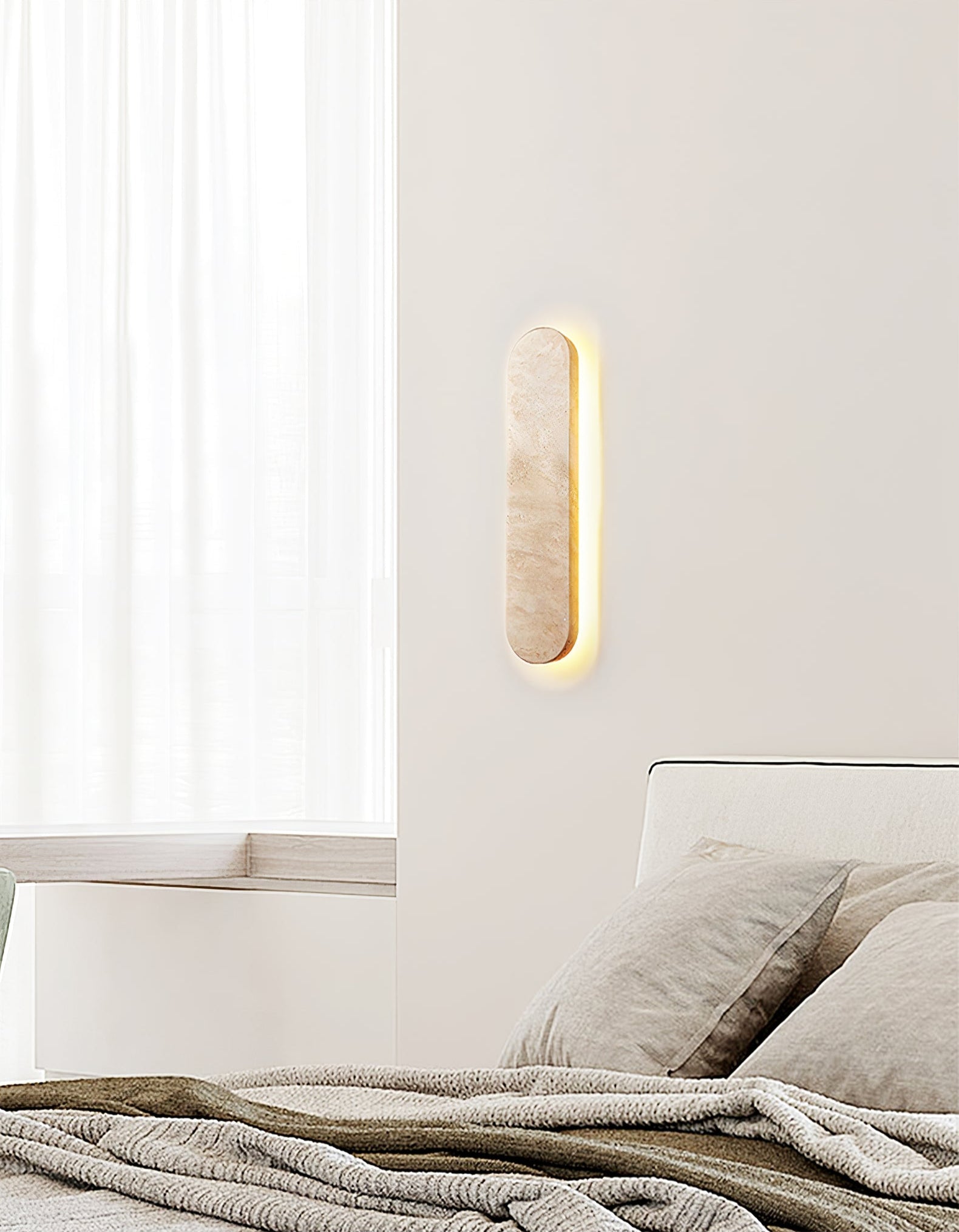 Okeanos - Travertine Bar Wall Light