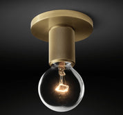 Lysidike - Brass and Clear Glass Flush Light