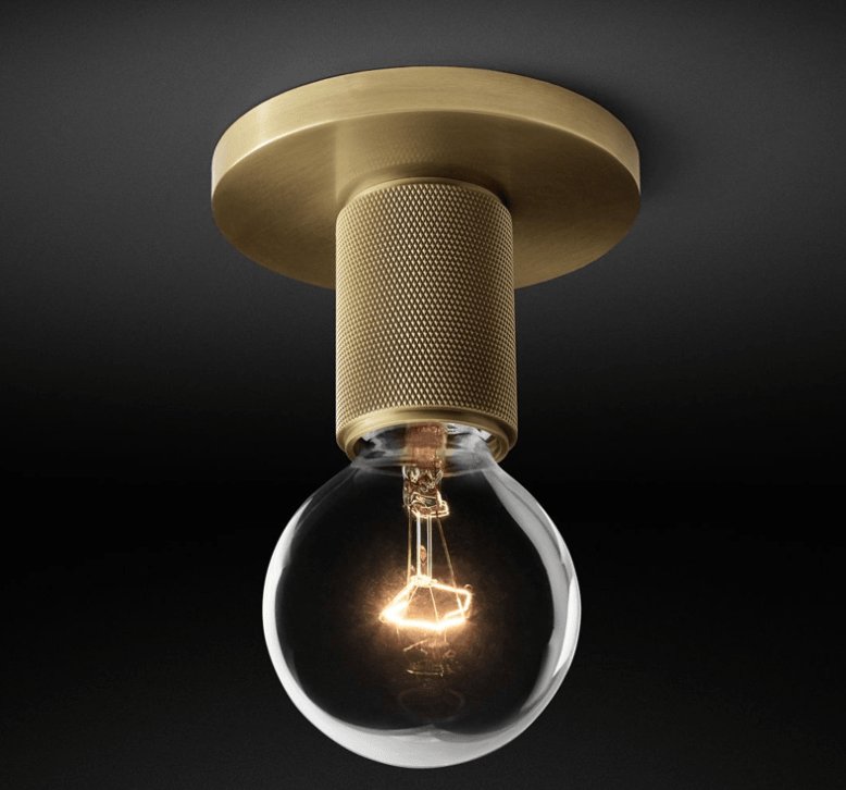 Lysidike - Brass and Clear Glass Flush Light