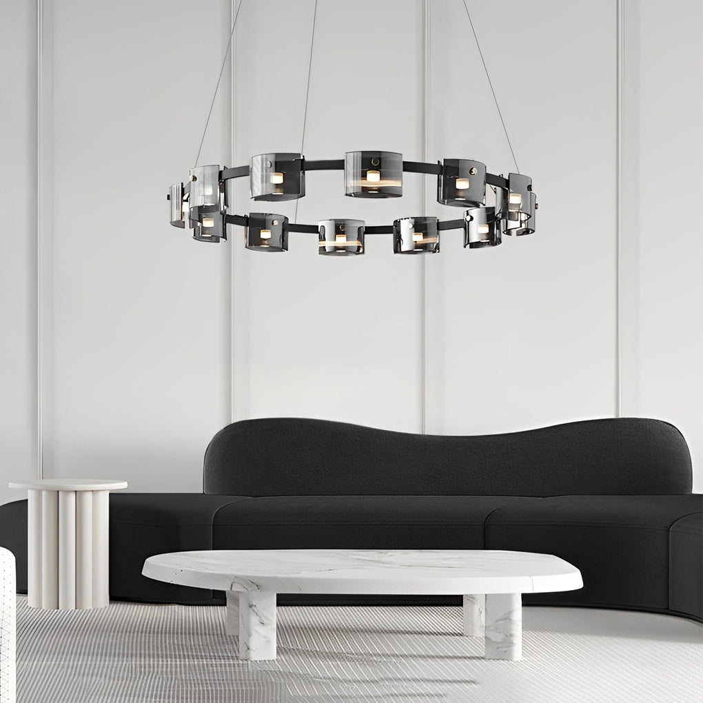 Diokles - Circle Glass Dimmable Chandelier