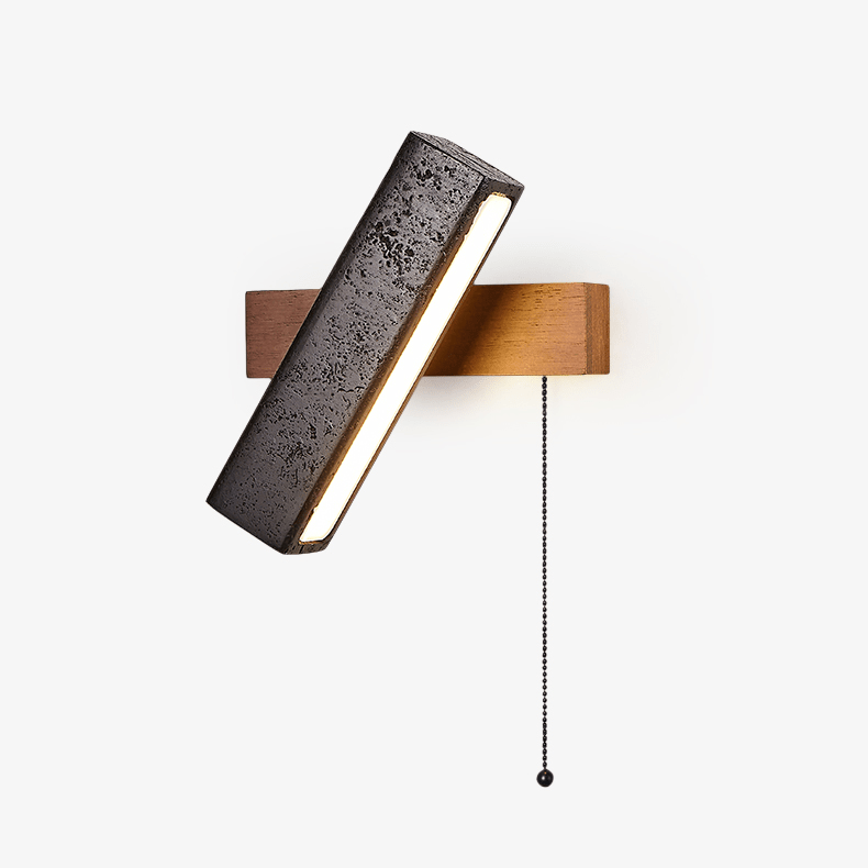 Thebe - Pivoting Black Travertine Wall Light