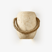 Nereus - Travertine and Hemp Rope Wall Sconce