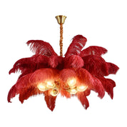 Ariston - Brass and Feather Chandelier