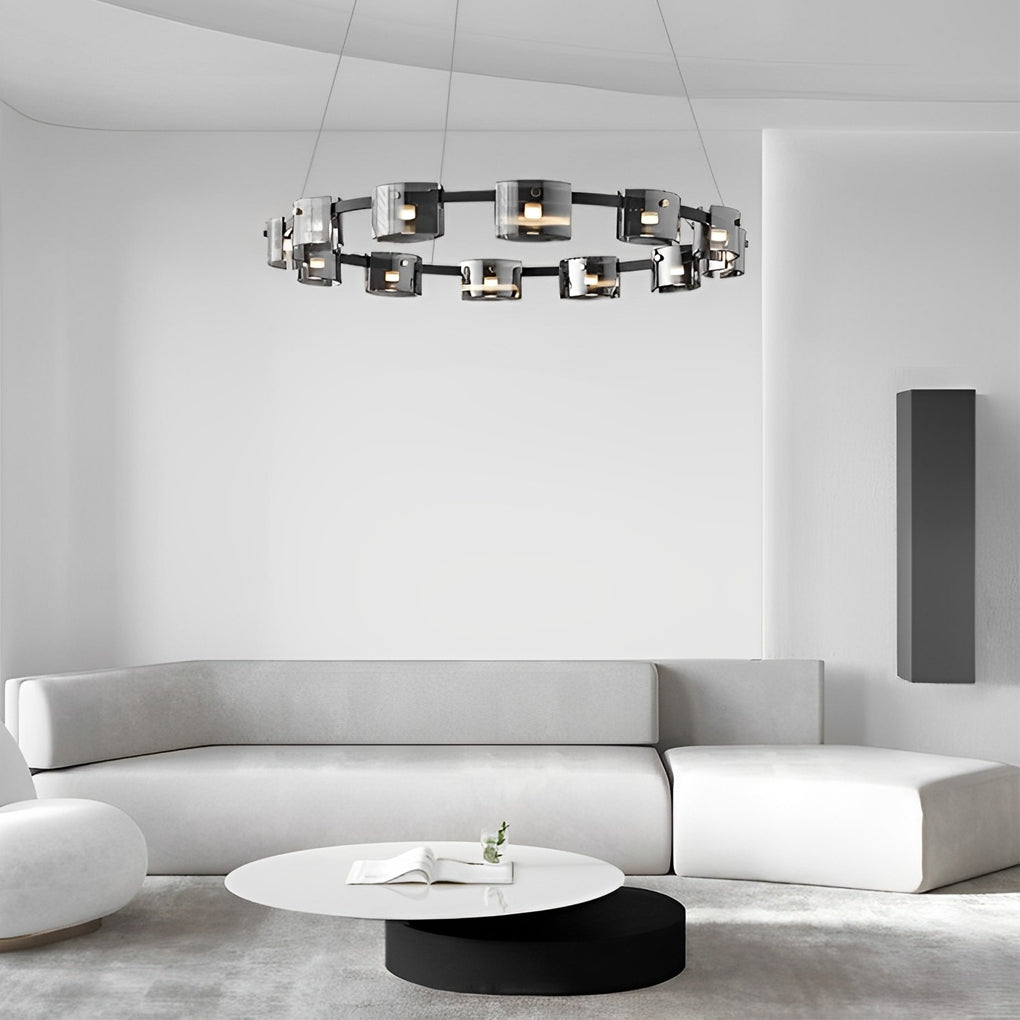 Diokles - Circle Glass Dimmable Chandelier