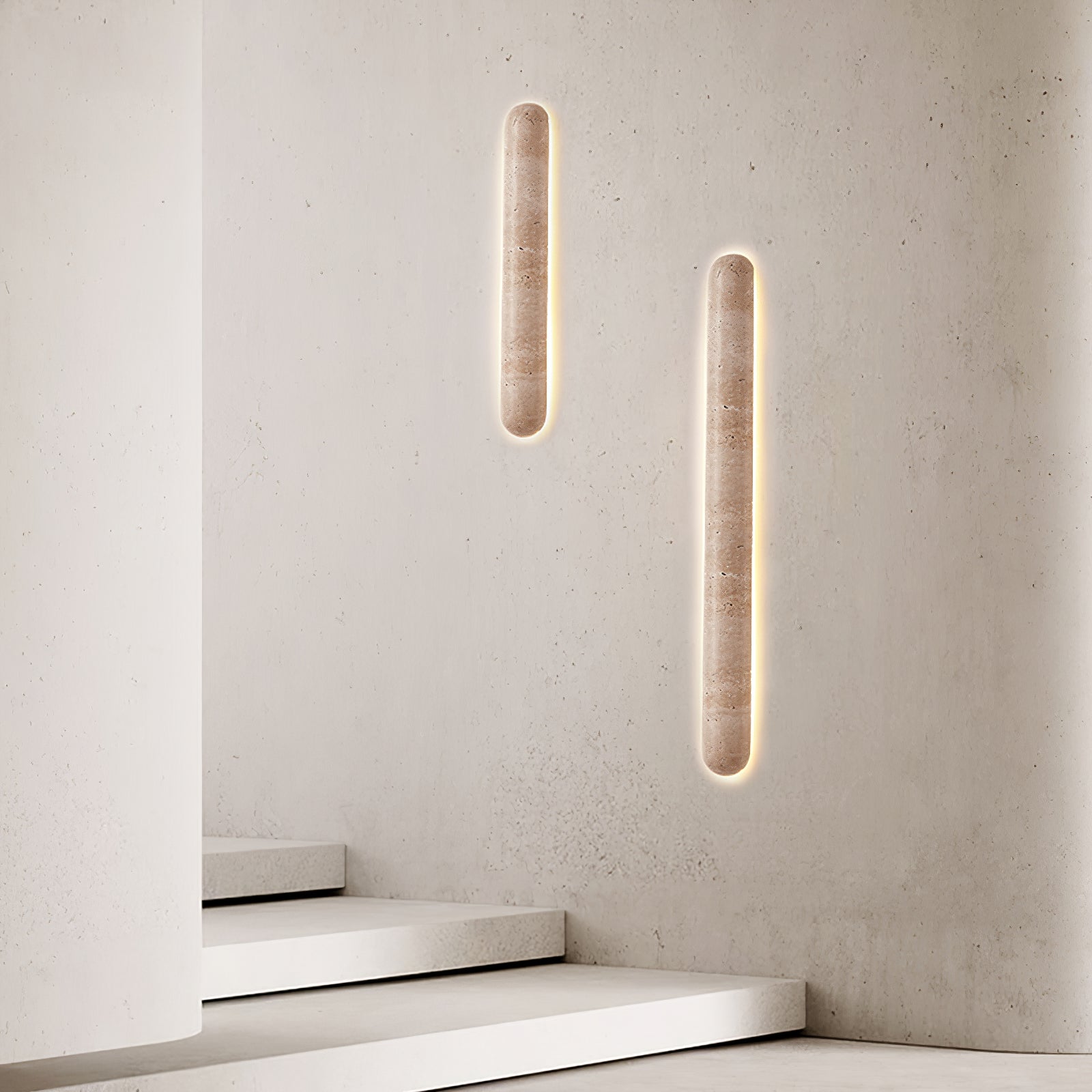 Merope - Backlit Travertine Wall Sconce