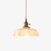 Kalyke - Pleated Glass and Brass Pendant Light
