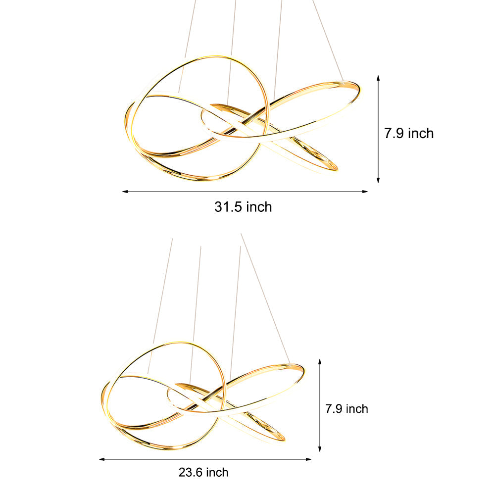 Eukleides - Curved Line Ring Chandelier