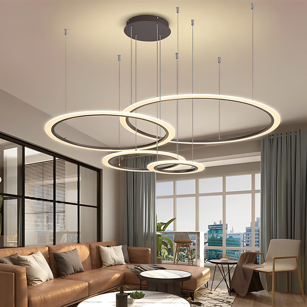 Amyntas - Four Ring Artistic LED Chandelier
