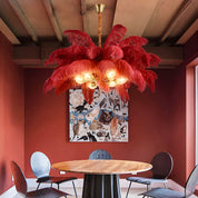 Ariston - Brass and Feather Chandelier