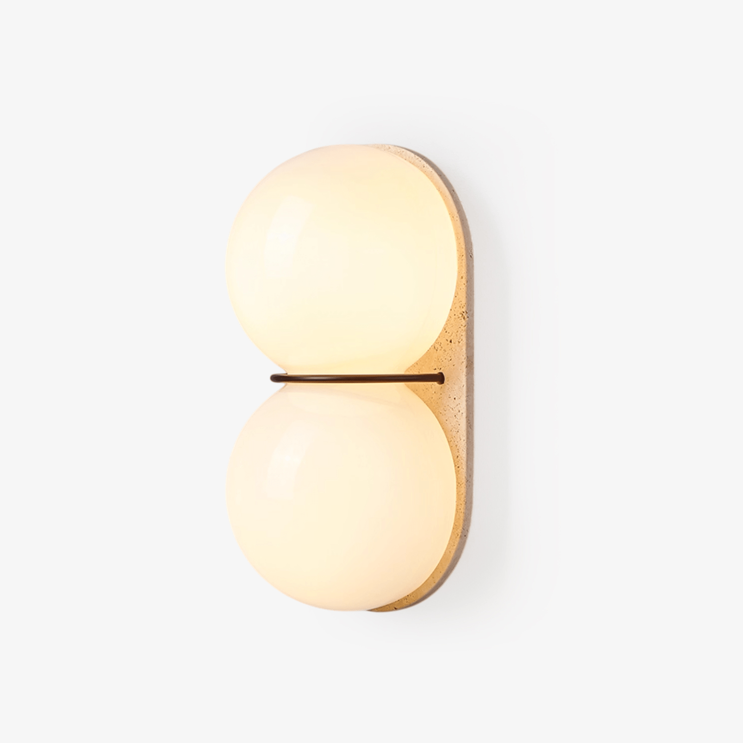 Zetes - Double Globe Travertine Sconce
