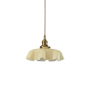 Kalyke - Pleated Glass and Brass Pendant Light