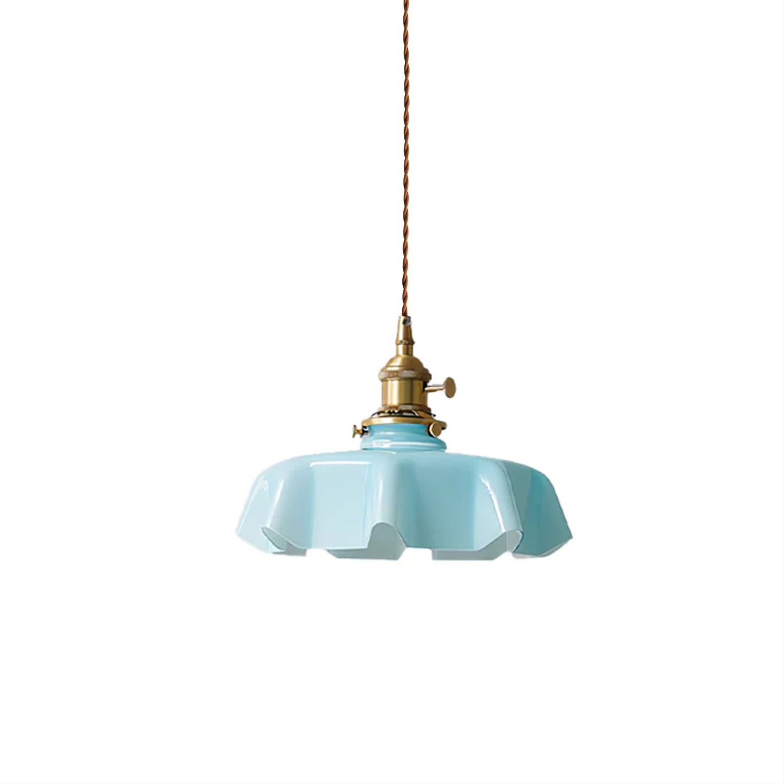 Kalyke - Pleated Glass and Brass Pendant Light