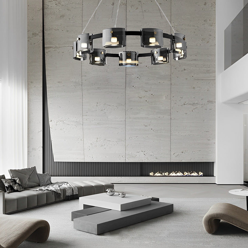 Diokles - Circle Glass Dimmable Chandelier