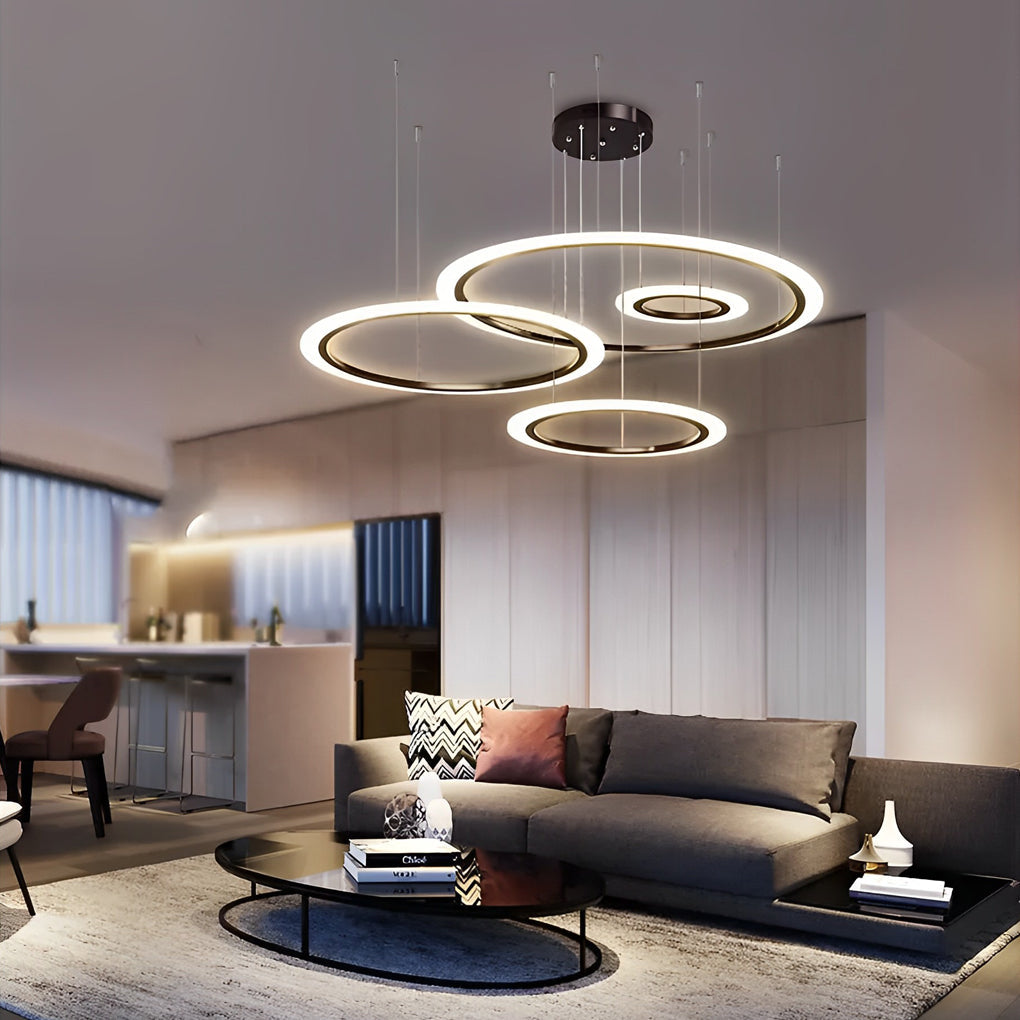 Amyntas - Four Ring Artistic LED Chandelier