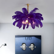 Ariston - Brass and Feather Chandelier