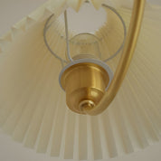 Baukis - Pleated Shade Copper and Walnut Chandelier