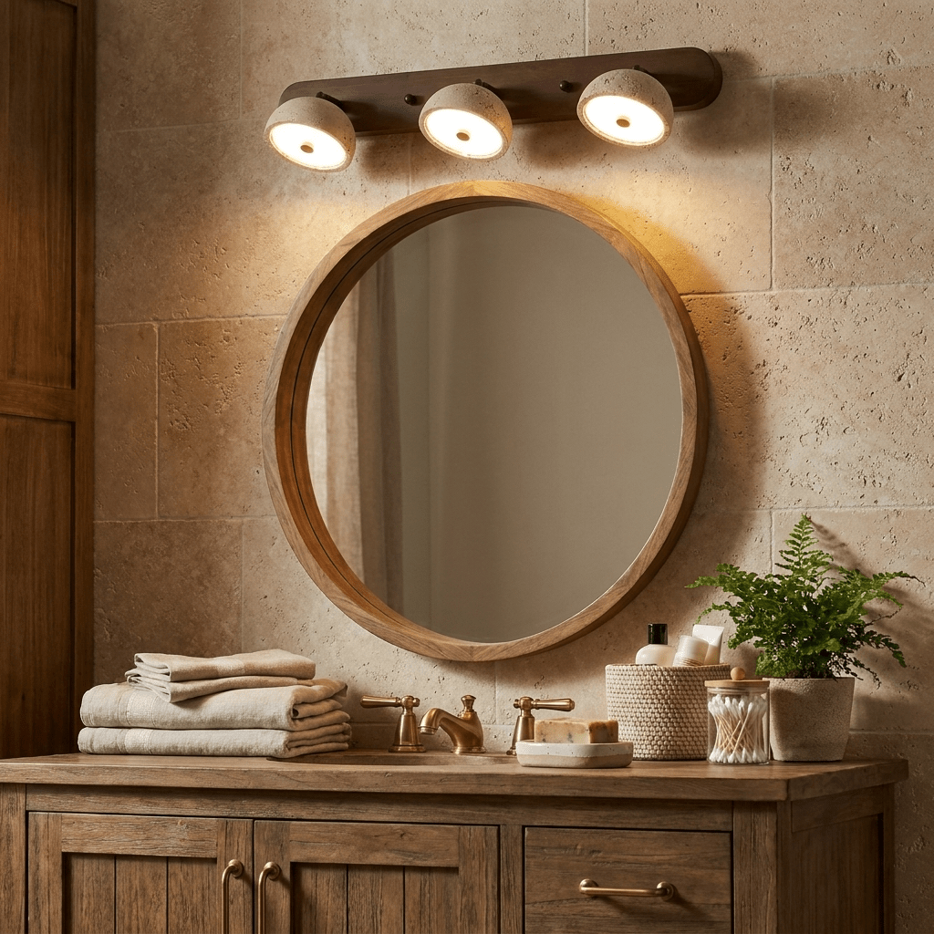 Kassiopeia - Adjustable Travertine Dome Vanity Light