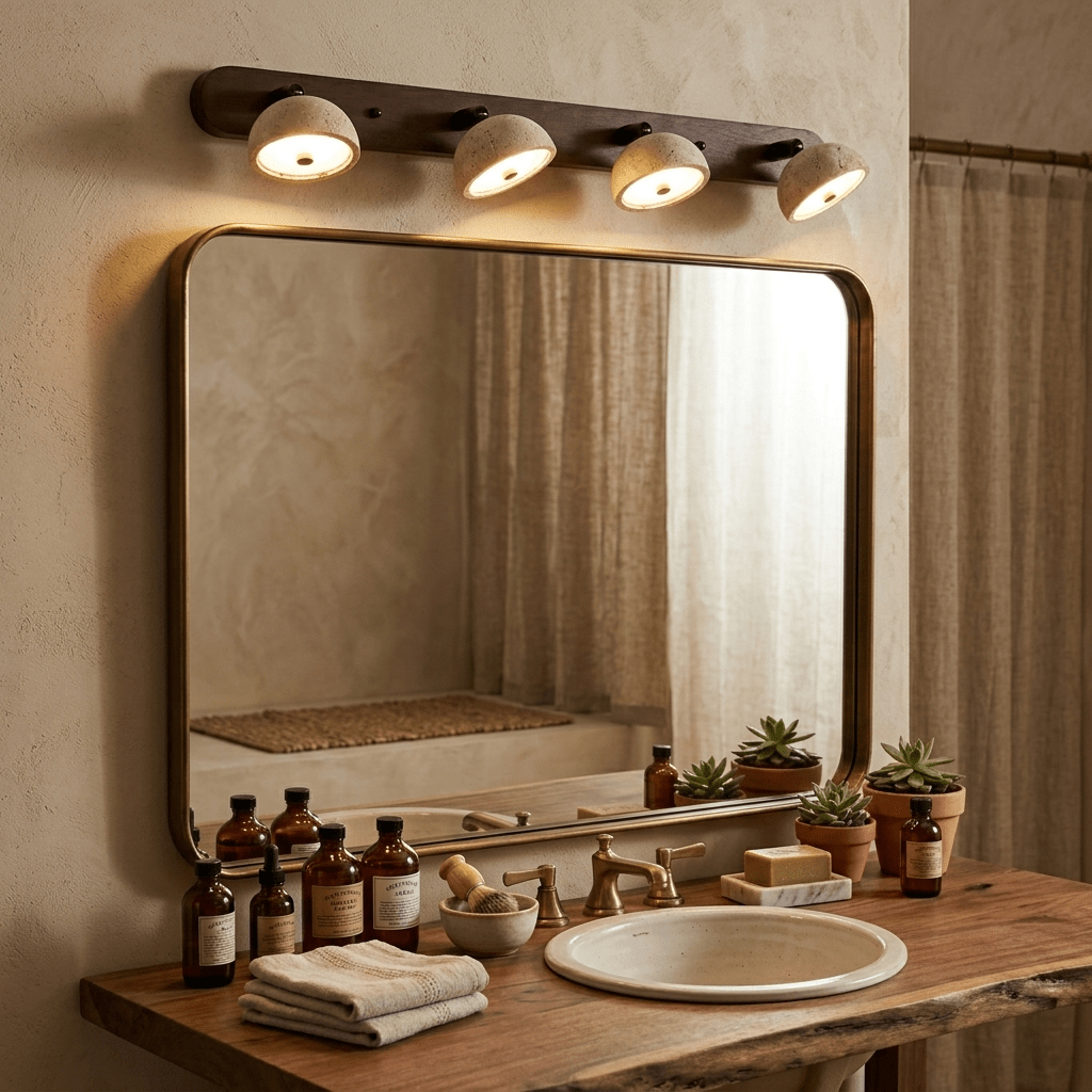 Kassiopeia - Adjustable Travertine Dome Vanity Light