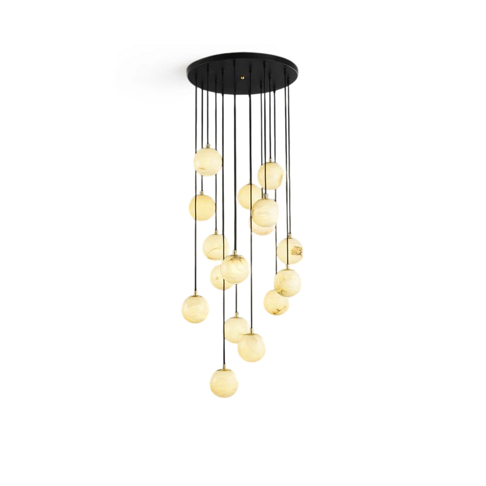 Alabaster Balls Cluster Chandelier