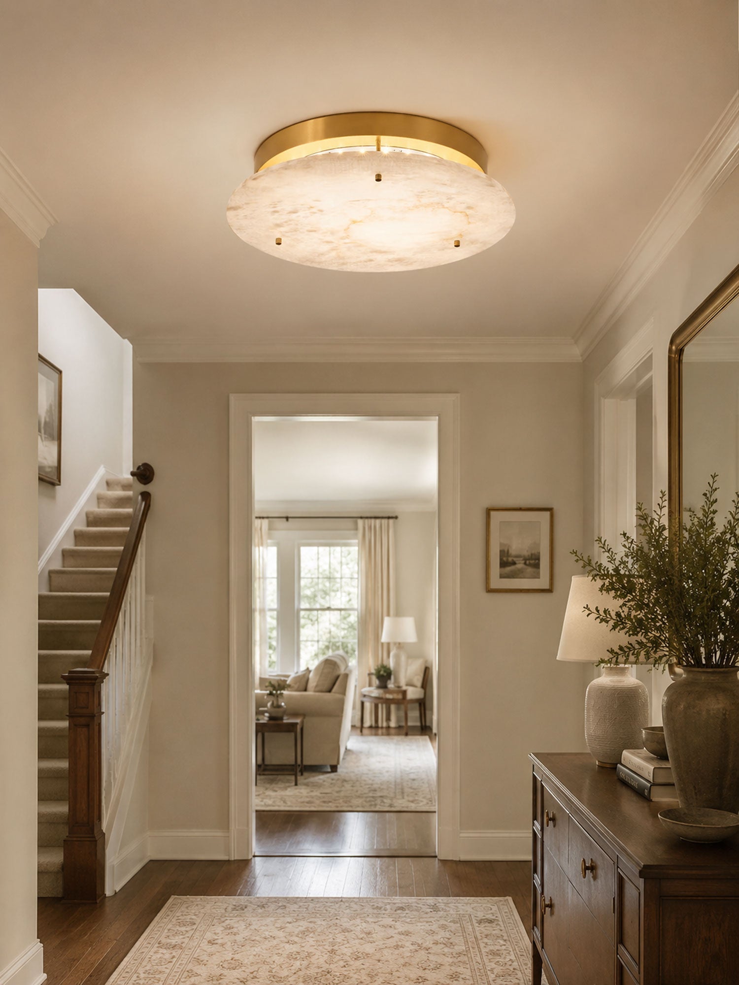 Aithousa - Alabaster Disc Ceiling Lamp