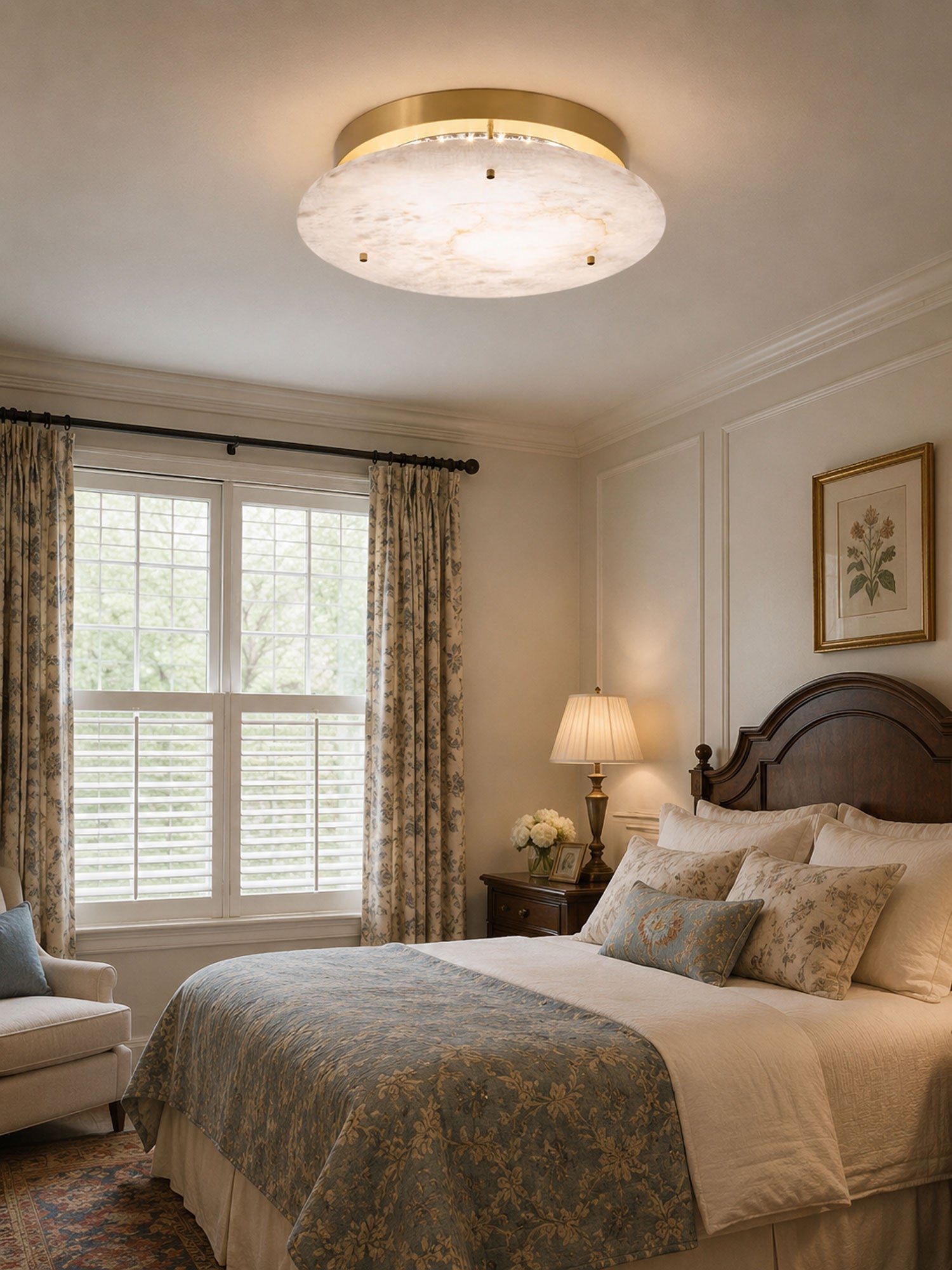 Aithousa - Alabaster Disc Ceiling Lamp