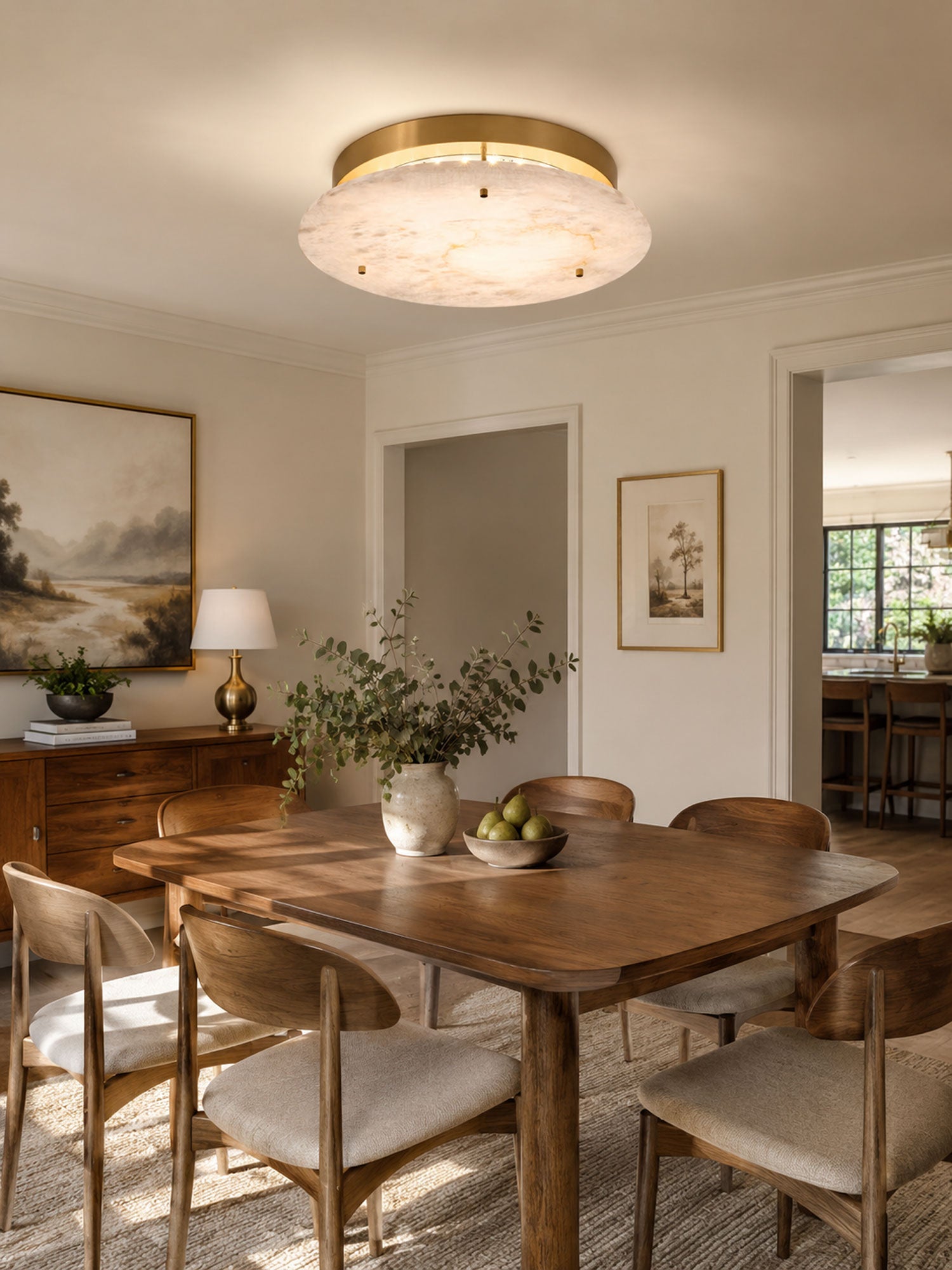 Aithousa - Alabaster Disc Ceiling Lamp