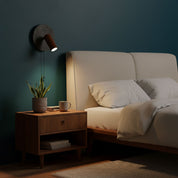 Nykteus - Black Stone and Walnut Sconce