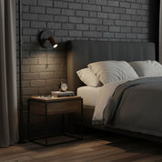 Nykteus - Black Stone and Walnut Sconce