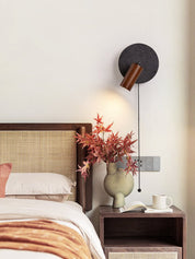 Nykteus - Black Stone and Walnut Sconce