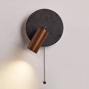 Nykteus - Black Stone and Walnut Sconce