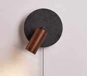 Nykteus - Black Stone and Walnut Sconce