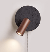 Nykteus - Black Stone and Walnut Sconce