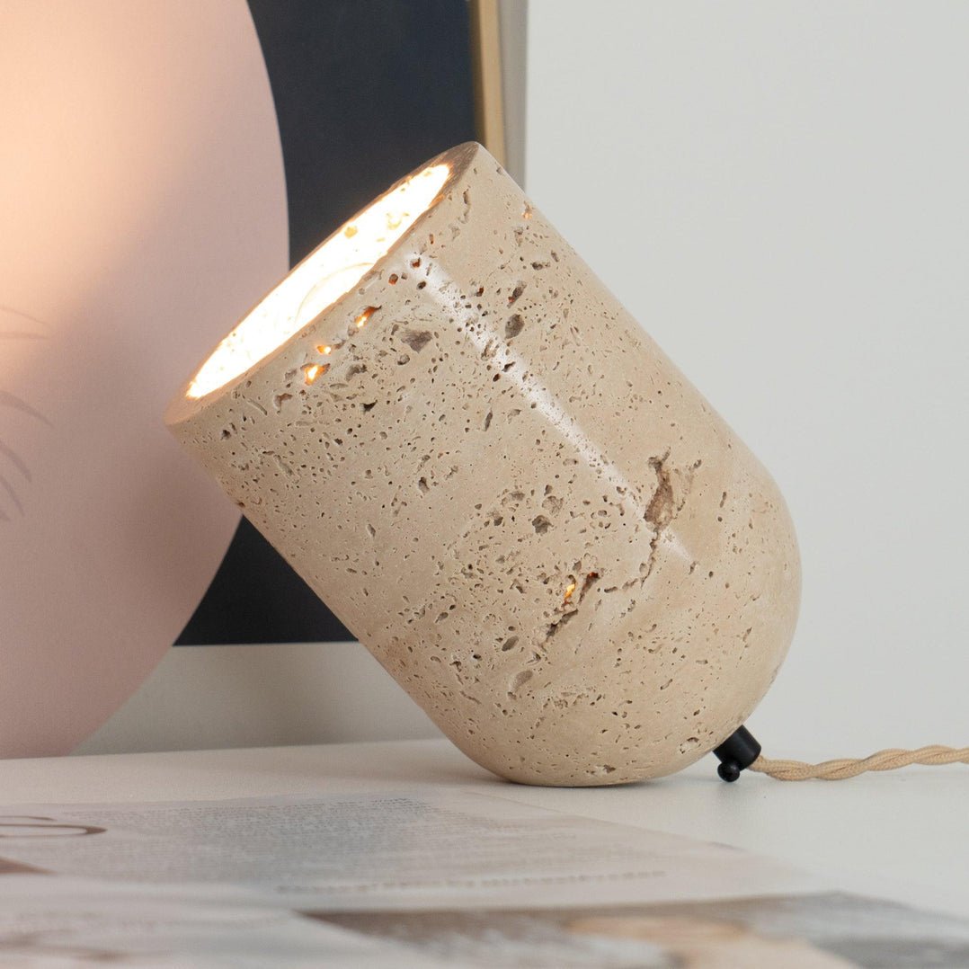 Heliodora - Travertine Table Lamp