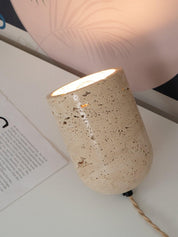 Heliodora - Travertine Table Lamp