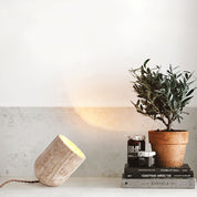 Heliodora - Travertine Table Lamp