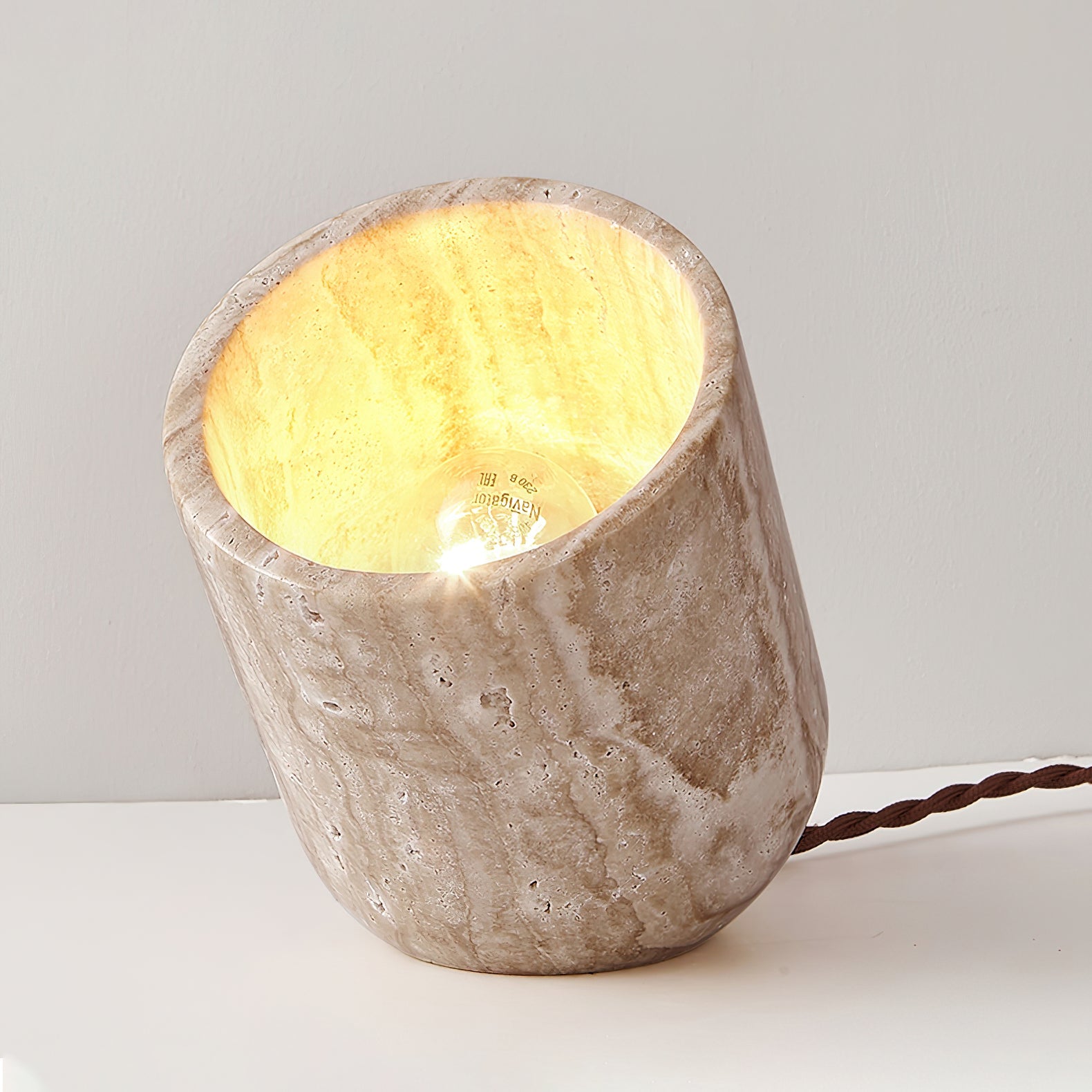 Heliodora - Travertine Table Lamp