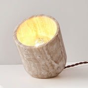 Heliodora - Travertine Table Lamp