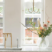 Myron Brass and Opaline Globe Chandelier – detail 6