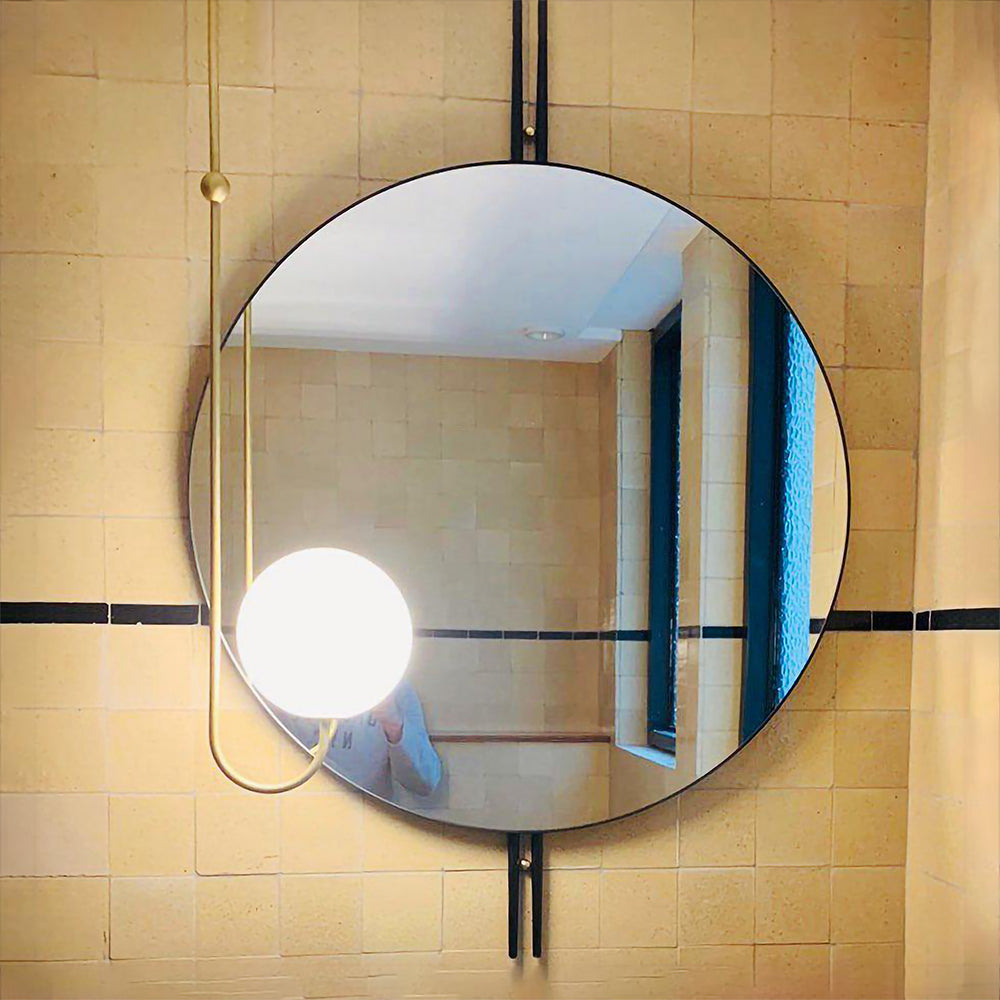 Myron Brass and Opaline Globe Chandelier – detail 8