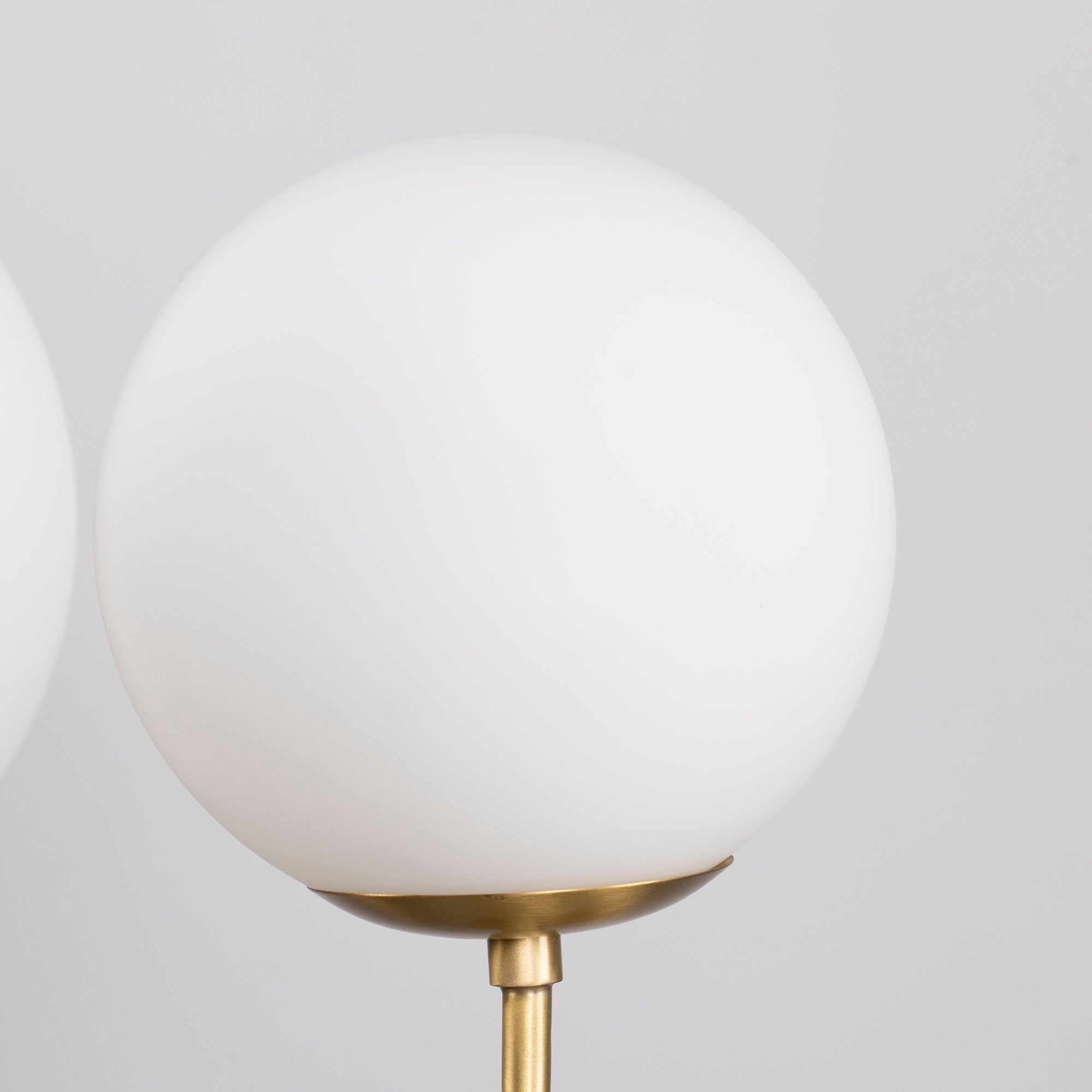 Myron Brass and Opaline Globe Chandelier – detail 4