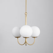 Myron Brass and Opaline Globe Chandelier – detail 3