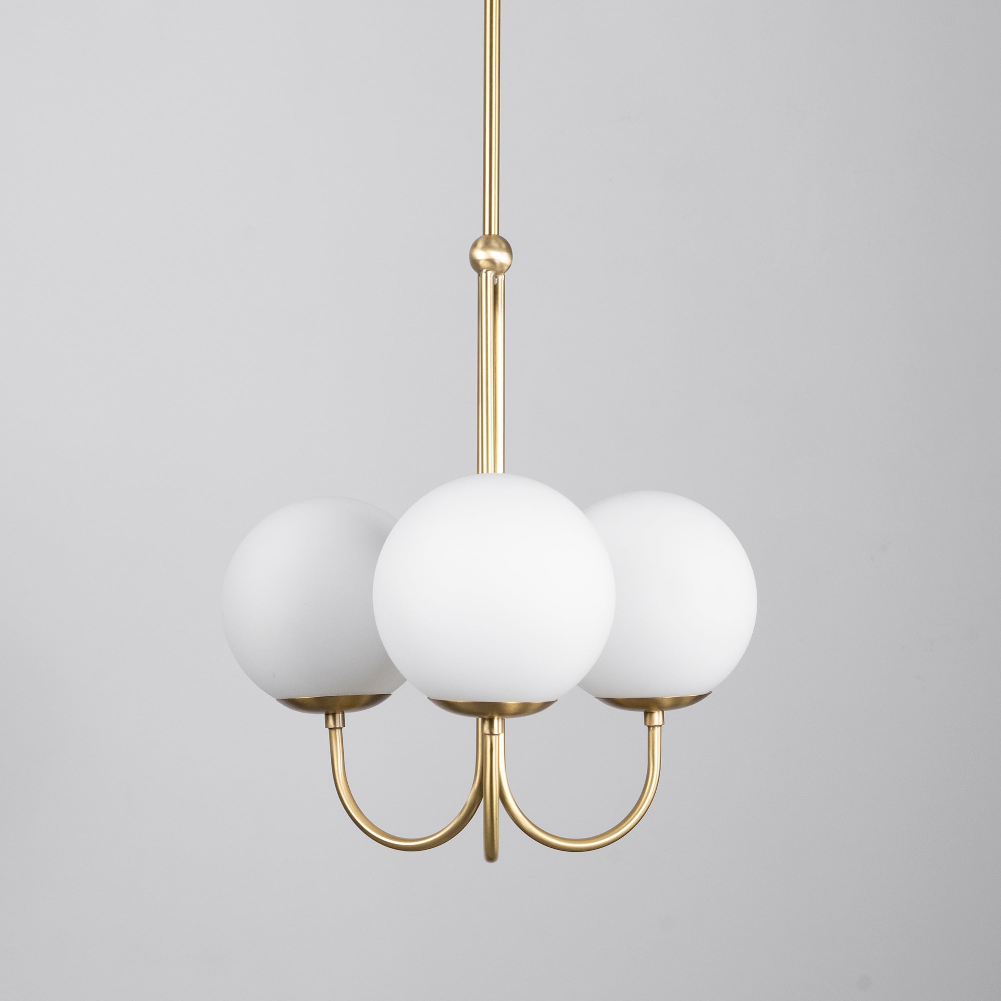Myron Brass and Opaline Globe Chandelier – detail 3