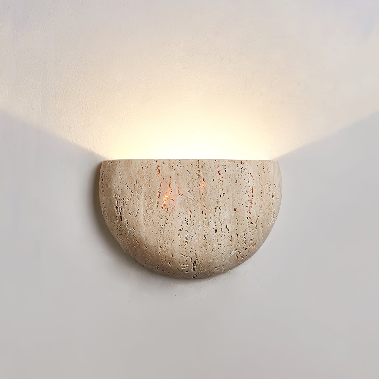 Peitho - Travertine Bowl Wall Light