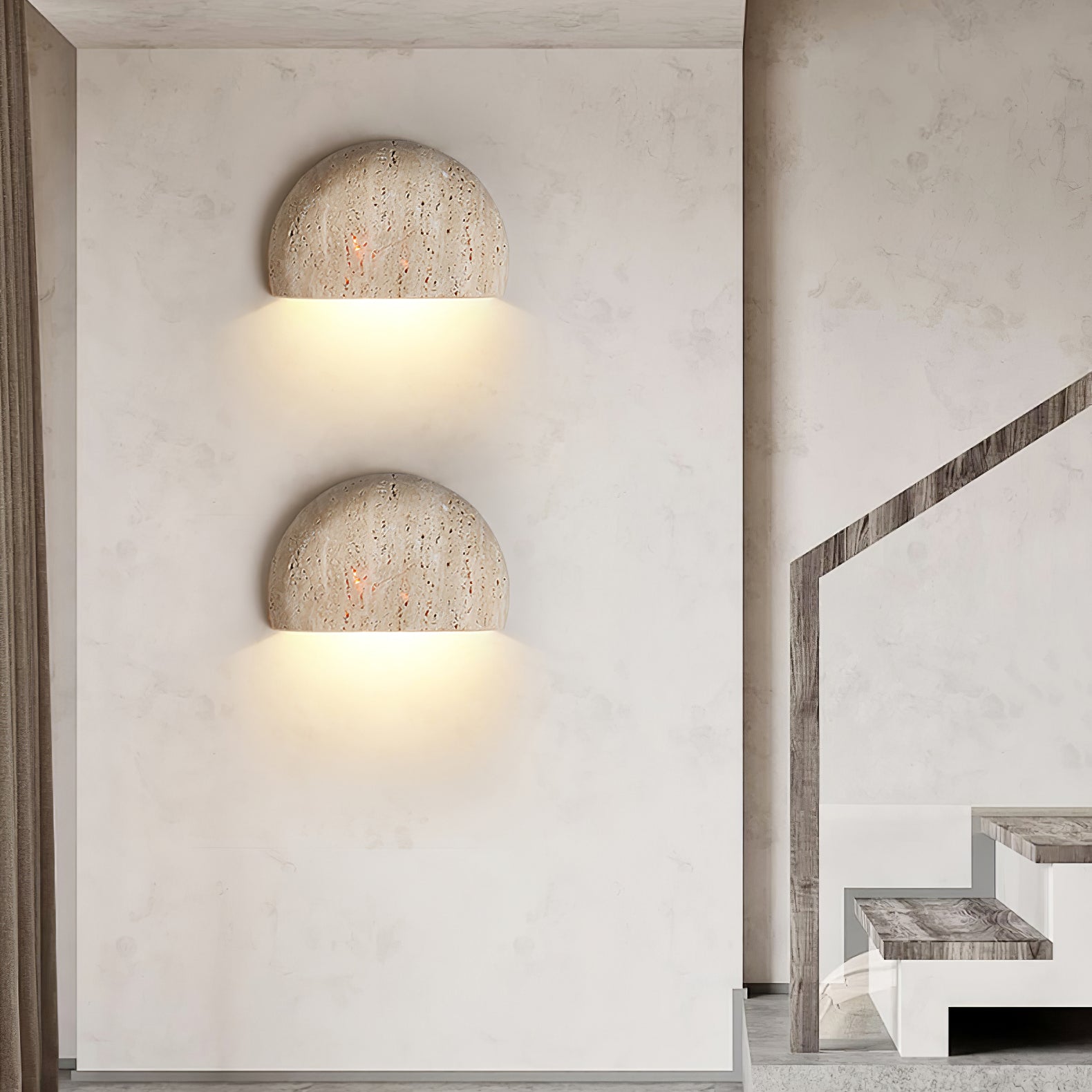 Peitho - Travertine Bowl Wall Light
